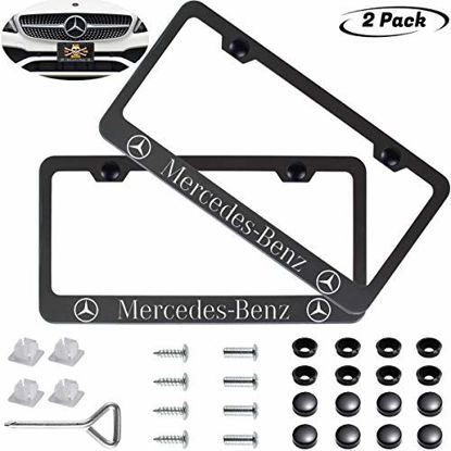 Picture of Interesting car 2pack Black License Plate Frame for Mercedes Benz,Applicable to US Standard Mercedes tag License Frame