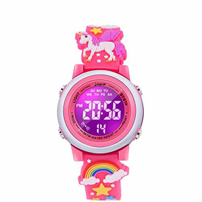 Picture of VAPCUFF Kids Gifts for Girls Age 3 4 5 6 7 8, Watch for Kids Gifts for Toddler Girls Age 3-10 Birthday Gifts for Girls Age 4-9 Toys Age 3-8 Year Old Girl - Unicorn Red
