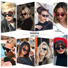 Picture of YOSHYA Retro Vintage Narrow Cat Eye Sunglasses for Women Clout Goggles Plastic Frame (Leoaprd Grey + White Grey)