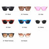 Picture of Mosanana Retro Vintage Square Cateye Sunglasses for Women Small Chic Red Mod Clout Goggles Sharp Pointed Pointy Designer Inspired Tip Cat Eye Edge Trendy Beach Shades Sunnies UVA UVB Summer