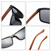 Picture of Polarized Sunglasses for Men Driving Mens Sunglasses Rectangular Vintage Sun Glasses For Men/Women Dark Blue Lens/Black and Woodgrain Frame