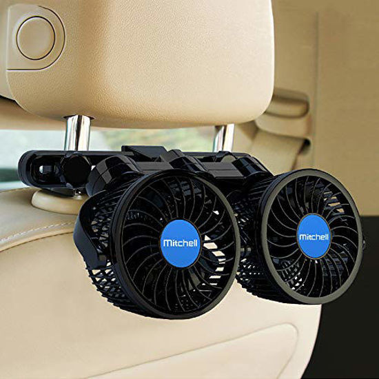  Zone tech Car Cooling Air Fan 12V 12V Dual Head Car Auto  Electric Cooling Air Fan for Rear Seat (Black 1 pack) : Electronics