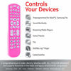 Picture of GE Backlit Universal Remote Control for Samsung, Vizio, LG, Sony, Sharp, Roku, Apple TV, RCA, Panasonic, Smart TV, Streaming Players, Blu-Ray, DVD, 4-Device, Pink, 44221