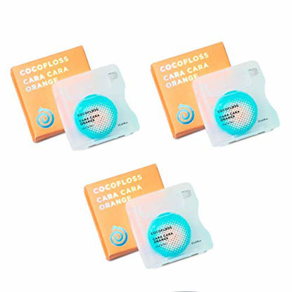 Picture of COCOFLOSS Coconut-Oil Infused Woven Dental Floss | Orange | Dentist-Designed | Vegan and Cruelty-Free | 6 month Supply (32 Yds x 3 Units)