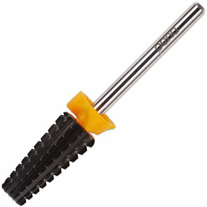 Picture of PANA Nail Carbide 5 in 1 Bit - Two Way Rotate use for Both Left and Right Handed - Fast remove Acrylic or Hard Gel - 3/32" Shank - Manicure, Nail Art, Drill Machine (Double Coarse - 2XC, Black)