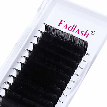 Picture of Eyelashes Extension D Curl Lash Extensions Mix 20-25mm FADLASH Eyelash Extensions 0.25mm Classic Lashes Tray (0.25-D, 20-25mm mixed tray)