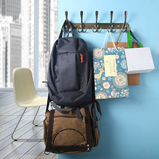 GetUSCart- Dseap Wall Mounted Coat Rack - 5 Tri Hooks, Heavy Duty ...
