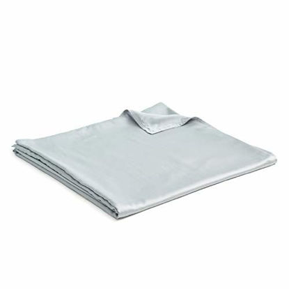 Picture of YnM Bamboo Duvet Cover for Weighted Blankets (Light Grey, 41''x60'')