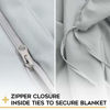 Picture of YnM Bamboo Duvet Cover for Weighted Blankets (Light Grey, 41''x60'')