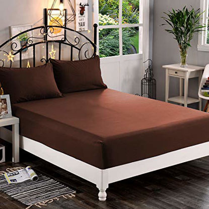 Picture of Premium Hotel Quality 1-Piece Fitted Sheet, Luxury & Softest 1500 Thread Count Egyptian Quality Bedding Fitted Sheet Deep Pocket up to 16inch, Wrinkle and Fade Resistant