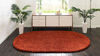 Picture of Unique Loom Solo Solid Shag Collection Modern Plush Oval Rug, 3' 3" x 5' 3", Terracotta
