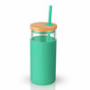 Picture of Tronco 20oz Glass Tumbler Glass Water Bottle Straw Silicone Protective Sleeve Bamboo Lid - BPA Free (Gress)