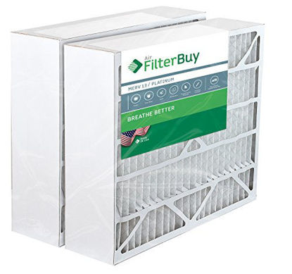 Picture of FilterBuy 20x25x6 Pleated AC Furnace Air Filters Compatible with/Replacement for Aprilaire Space Gard 201. AFB Platinum MERV 13. 2 Pack.