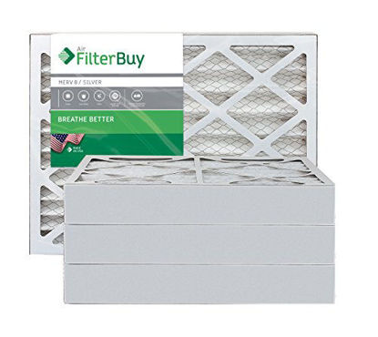 Picture of FilterBuy 20x20x4 MERV 8 Pleated AC Furnace Air Filter, (Pack of 4 Filters), 20x20x4 - Silver