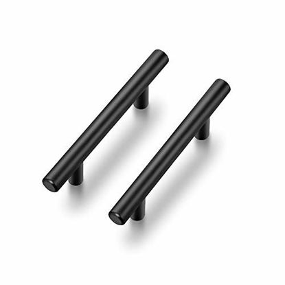 Picture of Ravinte 25 Pack | 5'' Matte Black Cabinet Pulls Stainless Steel Cabinet Handles 5Length, Kitchen Drawer Pulls 3inch Hole Center