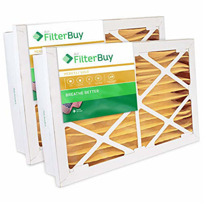 Picture of FilterBuy 24x24x5 Grille Honeywell FC40R1078, FC35A1076 Compatible Pleated AC Furnace Air Filters (MERV 11, AFB Gold). 2 Pack.