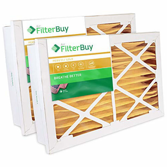 Picture of FilterBuy 24x24x5 Grille Honeywell FC40R1078, FC35A1076 Compatible Pleated AC Furnace Air Filters (MERV 11, AFB Gold). 2 Pack.