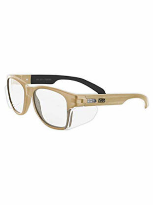 Picture of MAGID Y50TNAFC Iconic Y50 Design Series Safety Glasses with Side Shields | ANSI Z87+ Performance, Scratch & Fog Resistant, Cloth Case Included, Coyote Tan Frame, Clear Lens (72 Pair)
