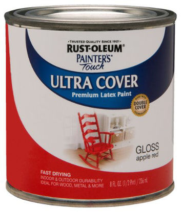 Picture of Rust-Oleum 1966730-6PK Painter's Touch Latex Paint, Half Pint, Gloss Apple Red, 6 Pack