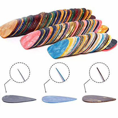 Picture of 150 Pcs Guitar Picks Sampler Value Pack, Includes Thin, Medium & Heavy Gauges 3 Sizes