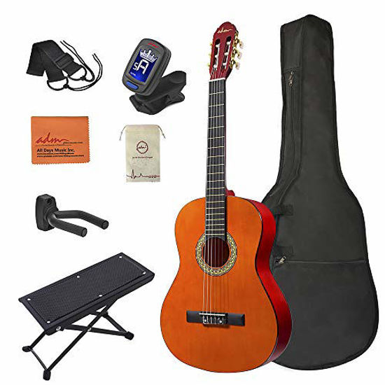 Footstool E-tuner Student Beginner Guitar Kits ADM Full Size Classical Nylon Strings Acoustic Kids Guitar with Gig Bag 