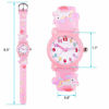 Picture of Venhoo Kids Watches 3D Cute Cartoon Waterproof Silicone Children Toddler Wrist Watch Unicorn for 3 4 5 6 7 8 Year Girls Little Child-Pink