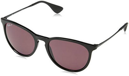 Picture of Ray-Ban Women's RB4171 Erika Sunglasses, Black/Polarized Violet Mirror, 54 mm