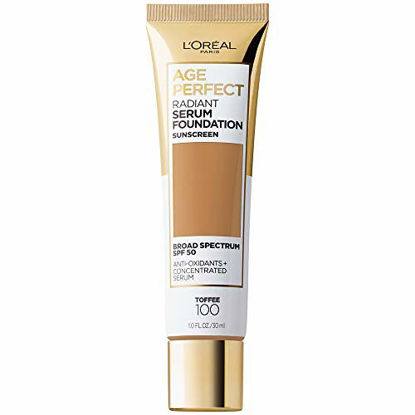 Picture of L'Oreal Paris Age Perfect Radiant Serum Foundation with SPF 50, Toffee, 1 Ounce