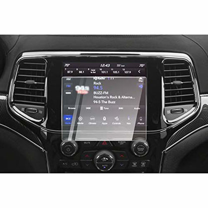 Picture of CDEFG for 2019 2020 Grand Cherokee Uconnect Car Touchscreen Navigation Touch Screen Protector, HD Clear Tempered Glass 9H Scratch Resistance (2019 Grand Cherokee 8.4-Inch)