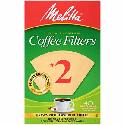 Picture of Melitta #2 Cone Coffee Filters, Natural Brown, 40 Count (Pack of 12)