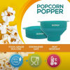 Picture of The Original Hotpop Microwave Popcorn Popper, Silicone Popcorn Maker, Collapsible Bowl Bpa Free and Dishwasher Safe - 17 Colors Available (Aqua)