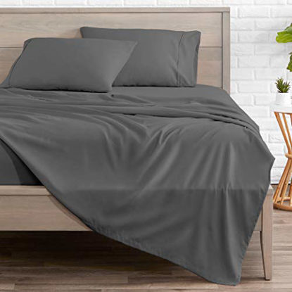 Picture of Bare Home Split California King Sheet Set - 1800 Ultra-Soft Microfiber Bed Sheets - Double Brushed Breathable Bedding - Hypoallergenic - Wrinkle Resistant - Deep Pocket (Split Cal King, Grey)