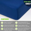 Picture of Fitted Sheet- COSMOPLUS King Fitted Sheet OnlyNo Flat Sheet or Pillow Shams,4 Way Stretch Micro-Knit,Snug Fit,Wrinkle Free,for Standard Mattress and Air Bed Mattress from 8 Up to 14,Navy