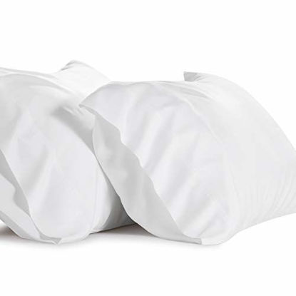 Picture of Bedsure Bamboo Pillow Cases Standard Size Set of 2 - Cooling Ultra Soft Pillowcases - Viscose from Bamboo - Organic Natural Material, Moisture Wicking(White, Standard Size 20x26 inches)