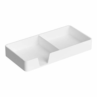 Picture of Amazon Basics Plastic Desk Organizer - Small Tray, White