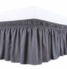 Picture of Biscaynebay Wrap Around Bed Skirts Elastic Dust Ruffles, Easy Fit Wrinkle and Fade Resistant Silky Luxrious Fabric Solid Color, Dark Grey for King and California King Size Beds 21 Inches Drop