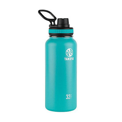 Picture of Takeya Originals Vacuum-Insulated Stainless-Steel Water Bottle, 32oz, Ocean, 32 oz
