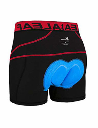 Picture of BALEAF Men's Bike Cycling Underwear Shorts 3D Padded Bicycle MTB Liner Shorts (Red, XXL)