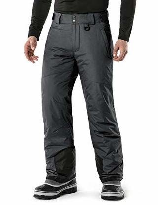 Picture of TSLA DRST Men's Winter Snow Pants, Waterproof Insulated Ski Pants, Ripstop Windproof Snowboard Bottoms, True(ykb81) - Charcoal, Small