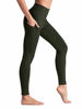 Picture of THE GYM PEOPLE Thick High Waist Yoga Pants with Pockets, Tummy Control Workout Running Yoga Leggings for Women (X-Large, Dark Olive)