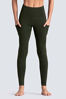 Picture of THE GYM PEOPLE Thick High Waist Yoga Pants with Pockets, Tummy Control Workout Running Yoga Leggings for Women (X-Large, Dark Olive)