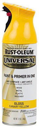 Picture of Rust-Oleum 245213 Universal Enamel Spray Paint, 12 oz, Gloss Canary Yellow
