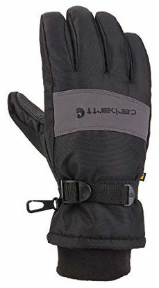 Picture of Carhartt Men's WP Waterproof Insulated Glove, Black/Grey, Large