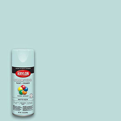 Picture of Krylon K05549007 COLORmaxx Spray Paint and Primer for Indoor/Outdoor Use, Matte Aqua