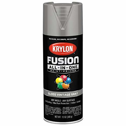 Picture of Krylon K02726007 Fusion All-In-One Spray Paint for Indoor/Outdoor Use, Gloss Vintage Gray