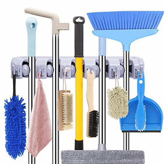 GetUSCart HYRIXDIRECT Mop and Broom Holder Wall Mount Heavy Duty Broom Holder Wall Mounted