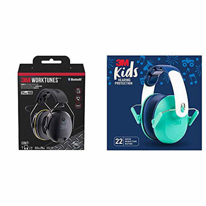 Picture of 3M WorkTunes Connect Hearing Protection & 3M Kids Hearing Protection, Green
