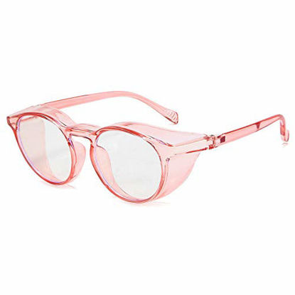 Picture of Protective Eyewear Safety Goggles Clear Anti-fog/Anti-Scratch Safety Glasses Men Glasses, Transparent Frame (clear&pink)