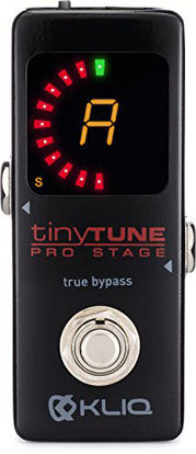 Picture of KLIQ TinyTune Pro Stage Tuner Pedal for Guitar and Bass with True Bypass Switching, Pitch Calibration and Flat Tuning (Power Supply Required)