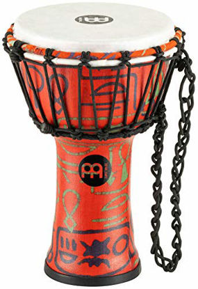 Picture of Meinl Percussion Junior Djembe with Synthetic Shell and Head-NOT MADE IN CHINA-7" Compact Size, Rope Tuned, Pharaoh's Script, 2-YEAR WARRANTY, JRD-PS, 7"